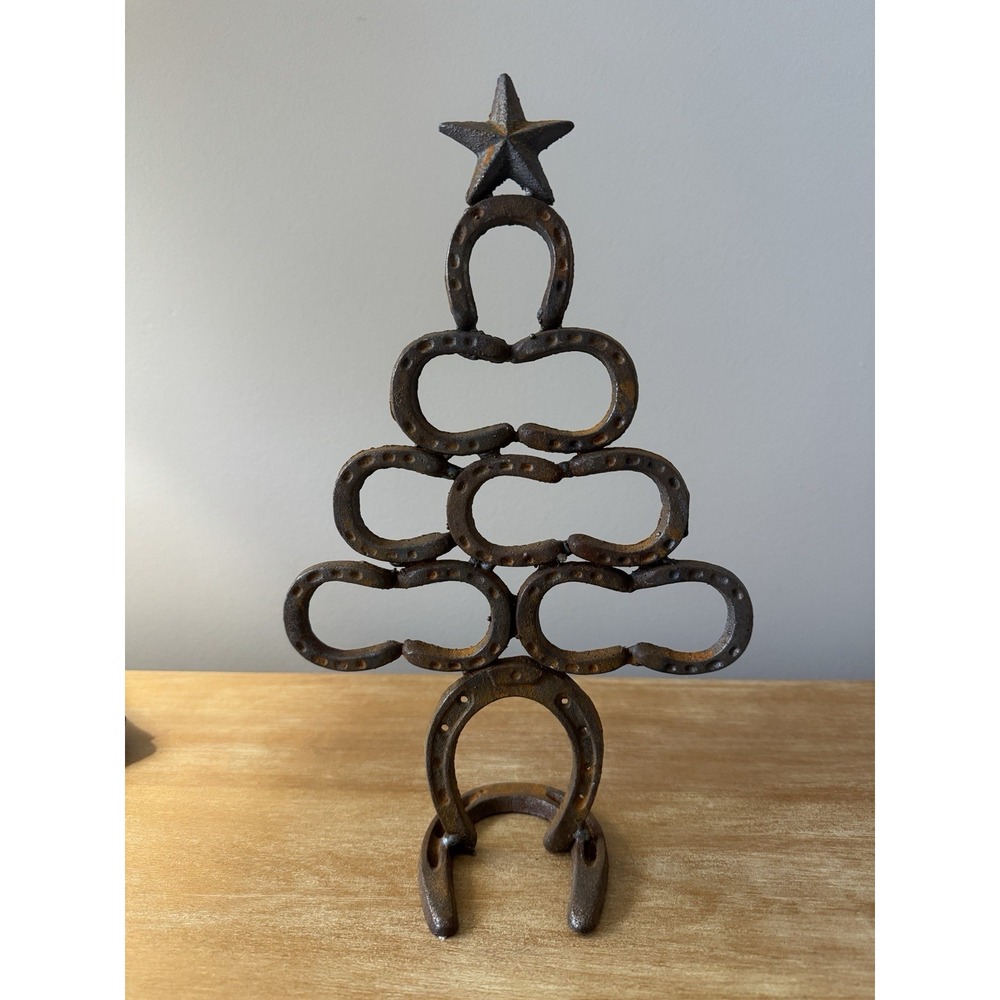 Horseshoe Christmas Tree  With Star  12 5/8" H x 7 3/4"   Equestrian